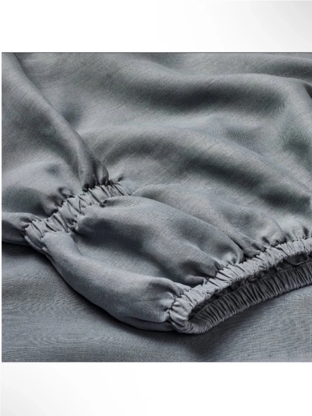 NWT California King 100% Linen Sheet Set Mineral Blue - Casaluna